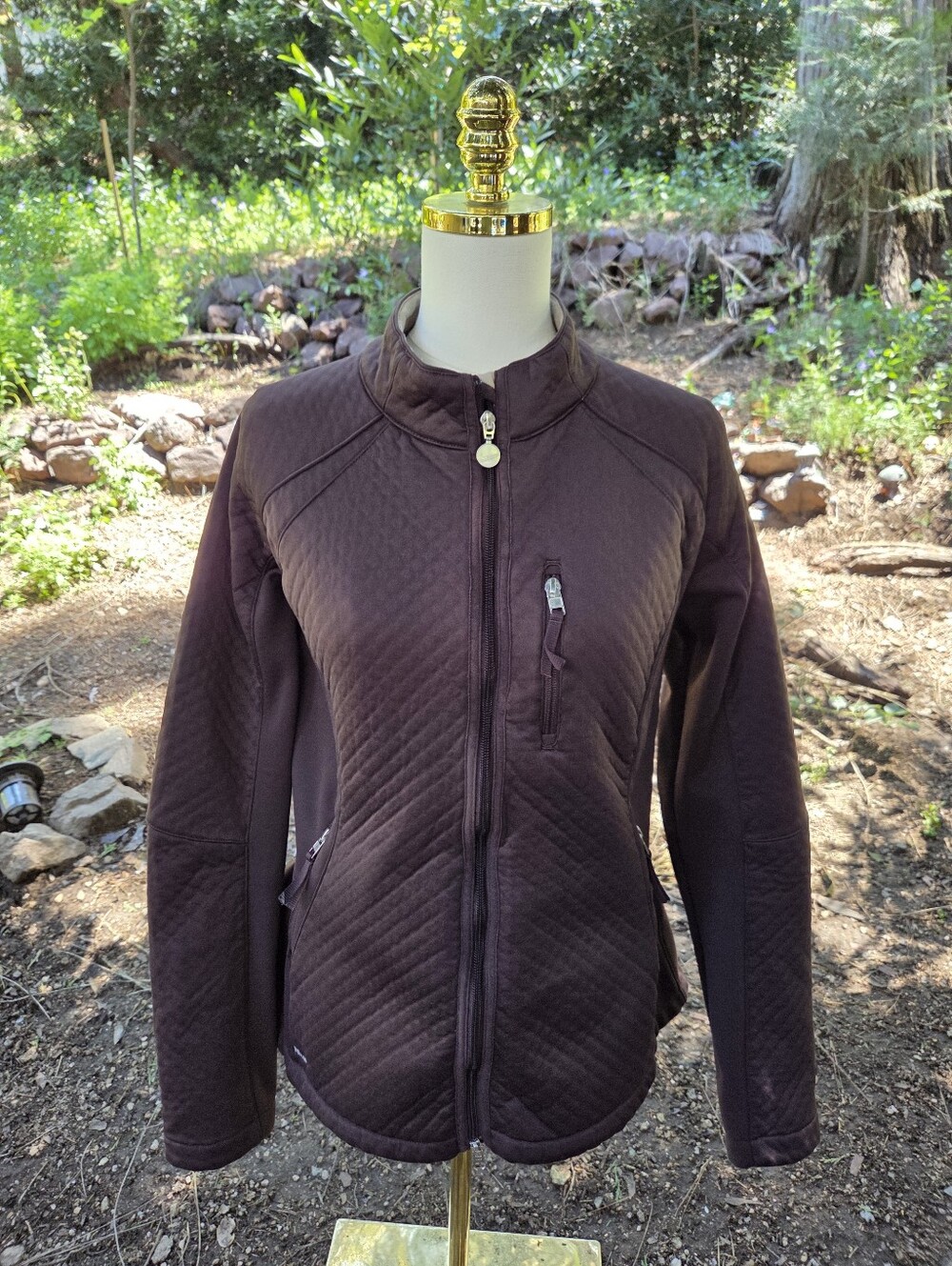 Nike Dri Fit Womens Brown Full Zip Jacket Size XL